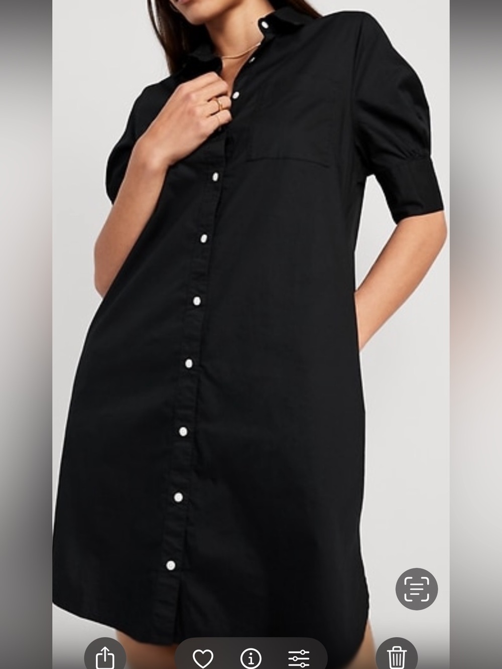 Old Navy Black Midi Shirt Dress